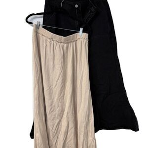 Women’s bundle Cream Maxi & black denim Skirt for Casual Work xl